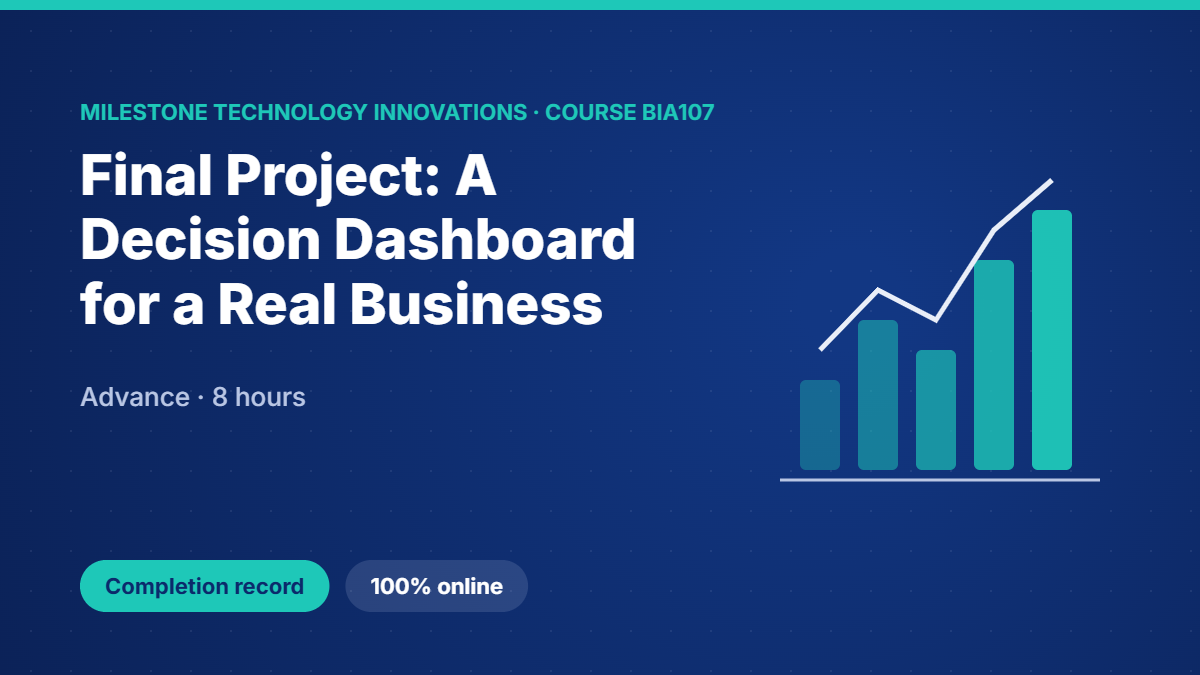 BIA107 · Final Project: A Decision Dashboard for a Real Business