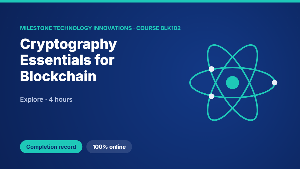 BLK102 · Cryptography Essentials for Blockchain