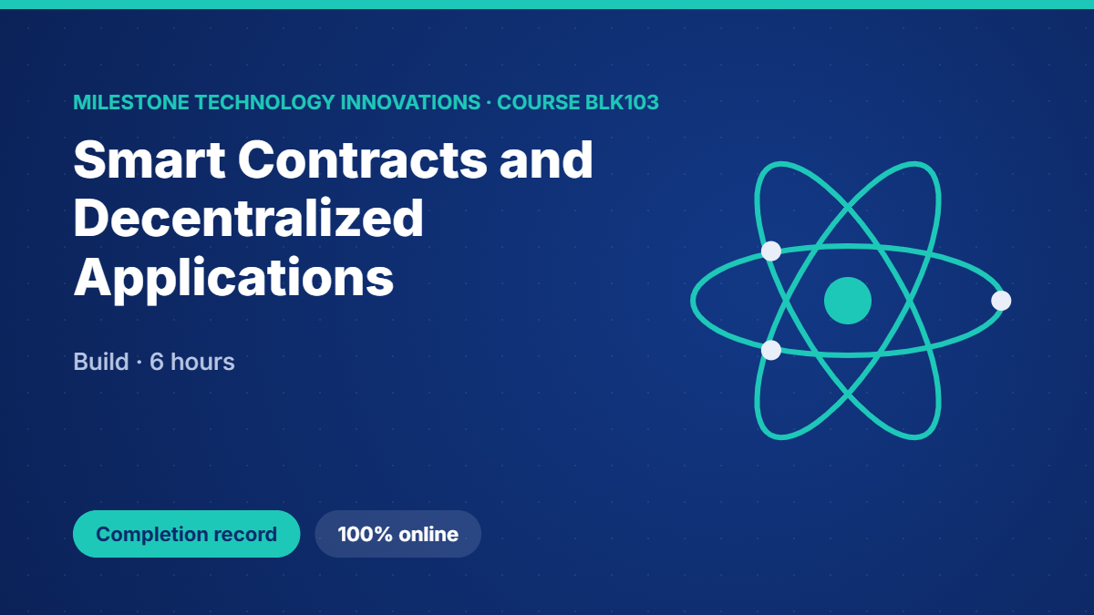 BLK103 · Smart Contracts and Decentralized Applications