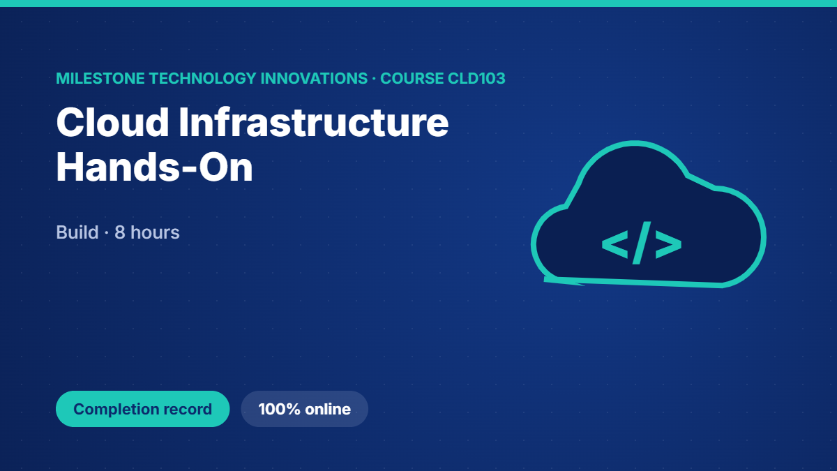 CLD103 · Cloud Infrastructure Hands-On