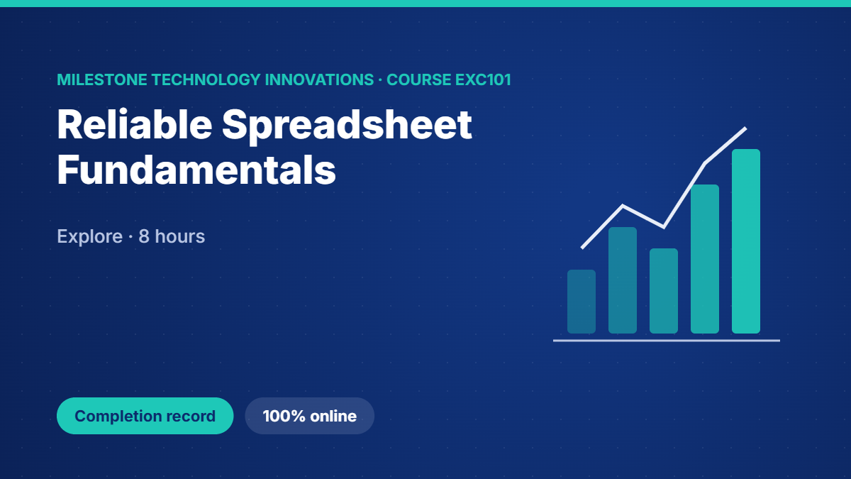 EXC101 · Reliable Spreadsheet Fundamentals