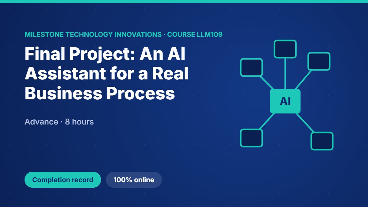 LLM109 · Final Project: An AI Assistant for a Real Business Process