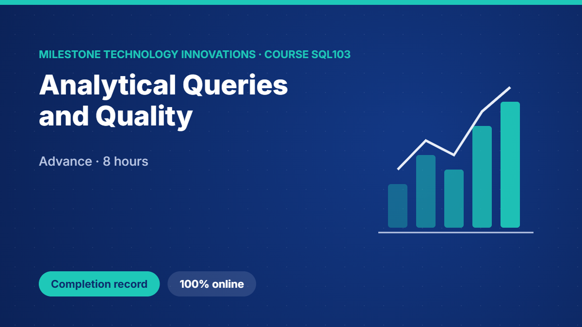 SQL103 · Analytical Queries and Quality